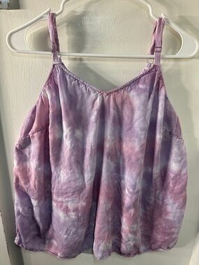 torrid Purple and Pink Tie-Dye V-Neck Spaghetti Strap Tank
